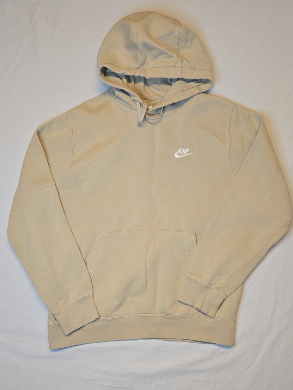 Nike Tan Cream Pullover Hoodie Sweater with White Logo